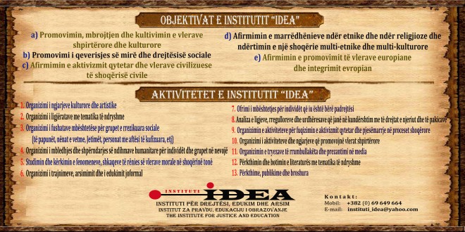 Objektivat dhe Aktivitetet e Institutit IDEA